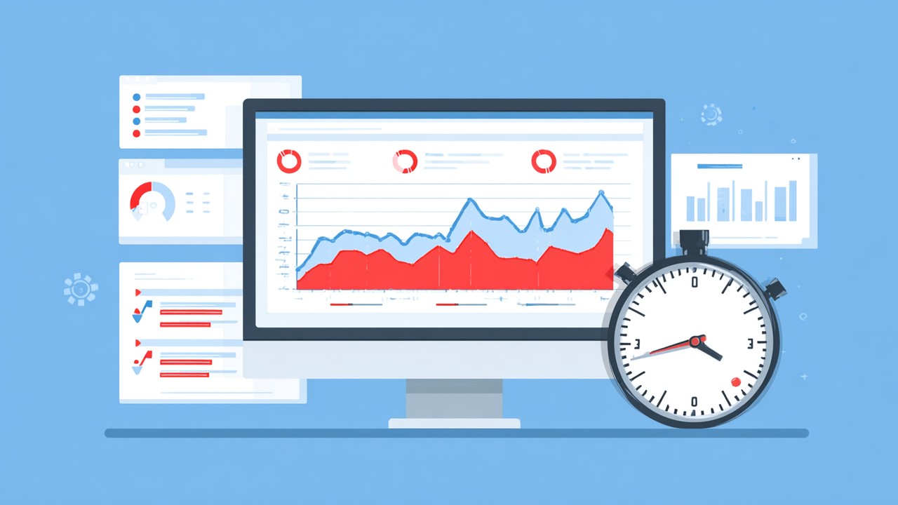 Computer screen displaying server performance testing with graphs and charts comparing caching plugin effectiveness and TTFB metrics.