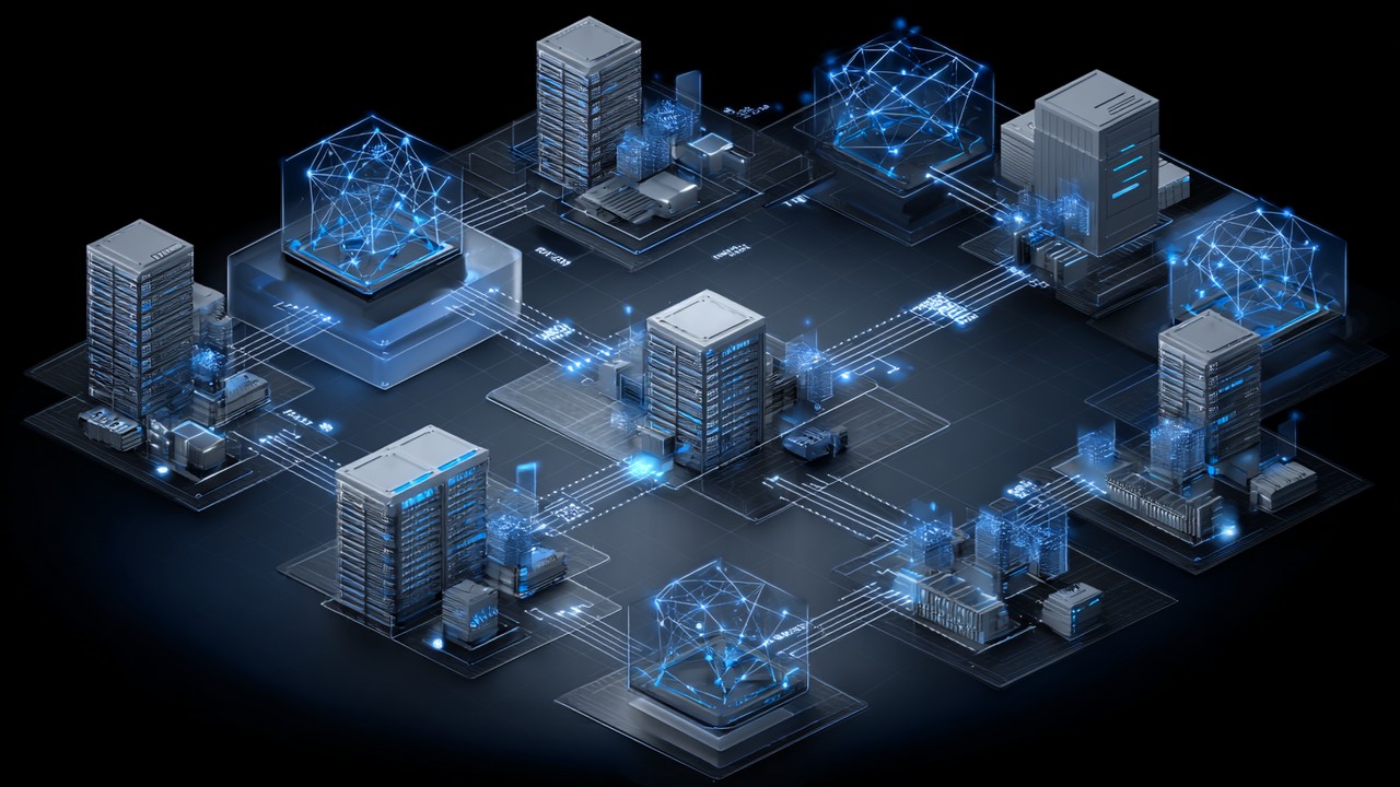 Gambar ilustrasi infrastruktur internet yang menunjukkan server, CDN, DNS, dan koneksi browser untuk optimisasi web performance.