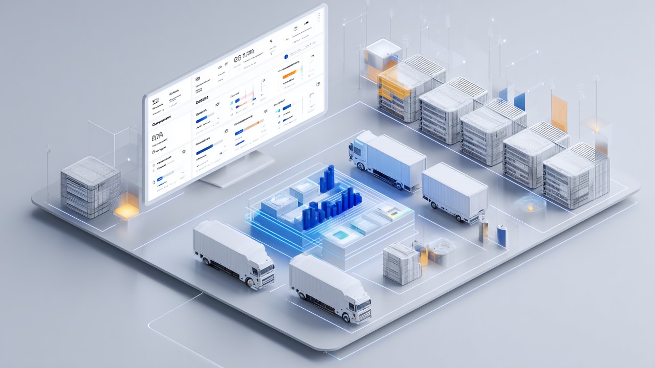 Realistic CDN setup with edge servers serving static content and a digital dashboard showing static and dynamic content separation.