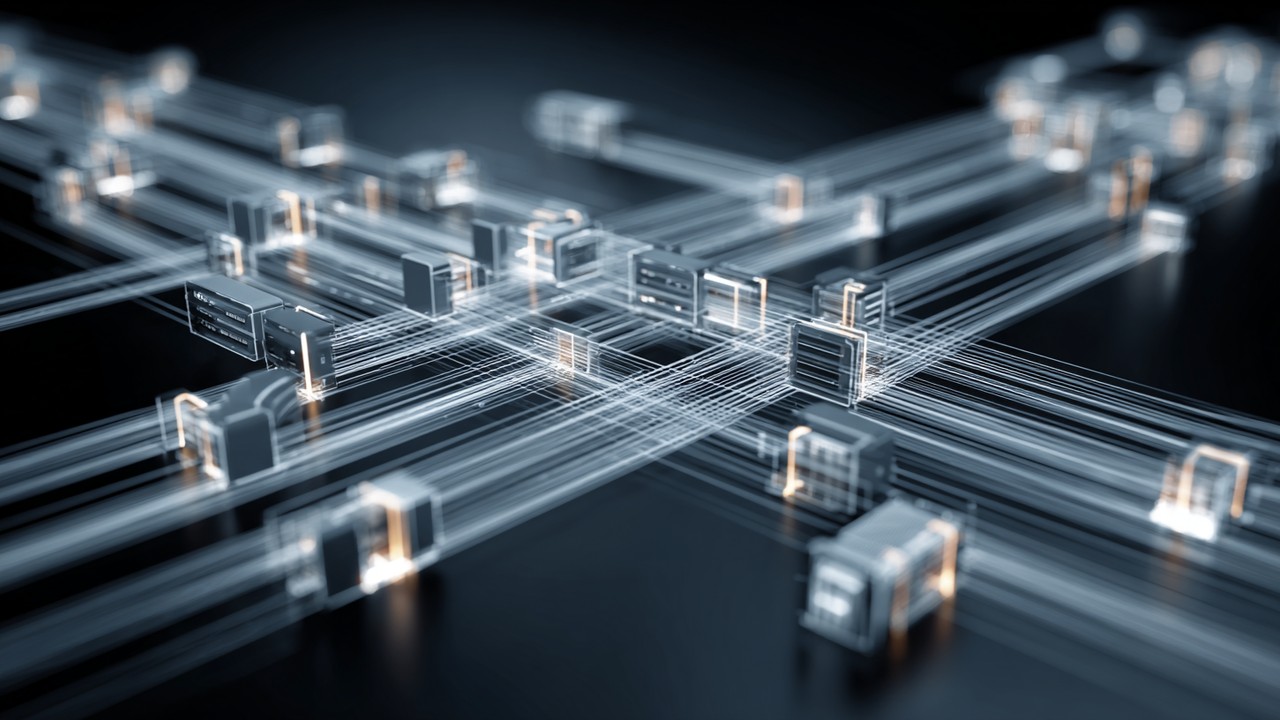 Realistic stock photo of a network diagram illustrating multiplexing in HTTP/2 with multiple data streams, browser, and server icons.